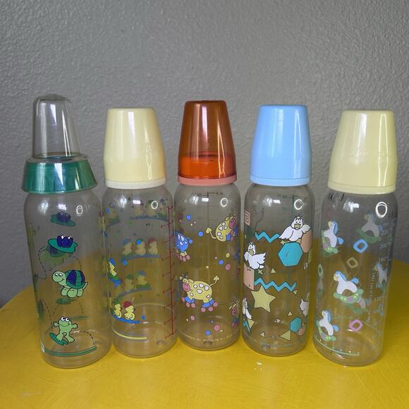Vintage 90s Baby Bottle No Nipples Plastic Playskool Cribbage Luv N ‘play - Picture 4 of 13